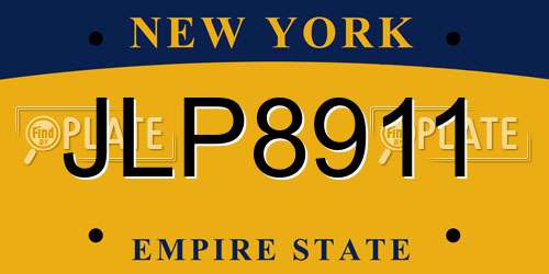 JLP8911 New York License Plate