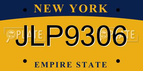 JLP9306 New York License Plate