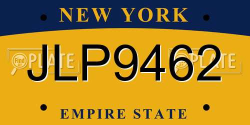 JLP9462 New York License Plate