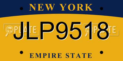JLP9518 New York License Plate