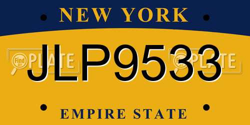 JLP9533 New York License Plate