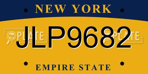 JLP9682 New York License Plate