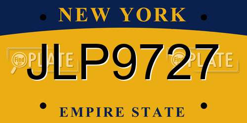 JLP9727 New York License Plate