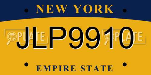 JLP9910 New York License Plate