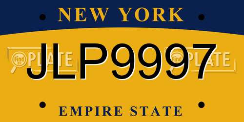 JLP9997 New York License Plate