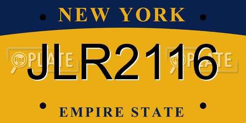 JLR2116 New York License Plate