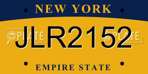 JLR2152 New York License Plate