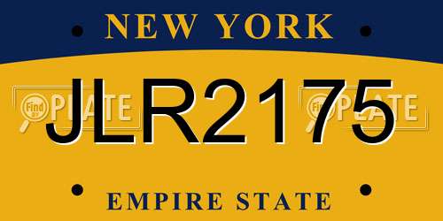 JLR2175 New York License Plate