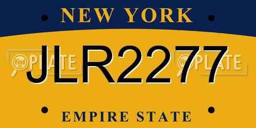 JLR2277 New York License Plate