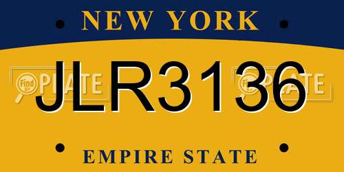 JLR3136 New York License Plate