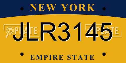 JLR3145 New York License Plate