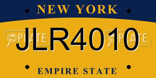 JLR4010 New York License Plate