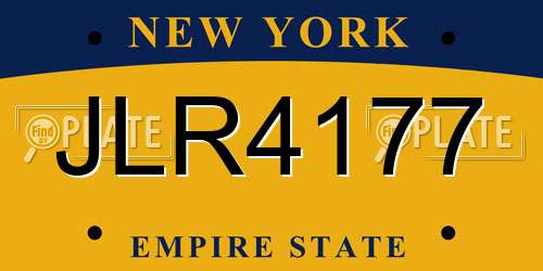 JLR4177 New York License Plate