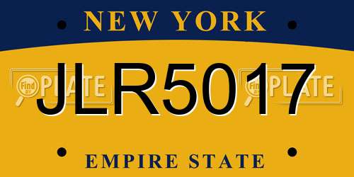 JLR5017 New York License Plate