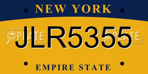 JLR5355 New York License Plate