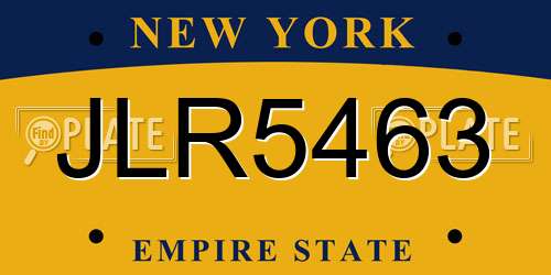JLR5463 New York License Plate