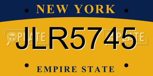 JLR5745 New York License Plate
