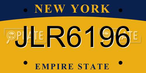 JLR6196 New York License Plate