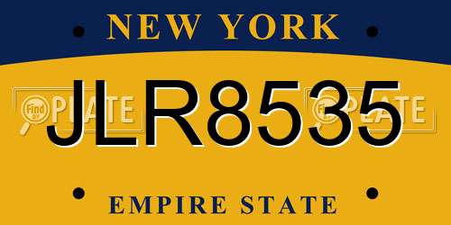 JLR8535 New York License Plate