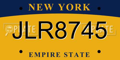 JLR8745 New York License Plate