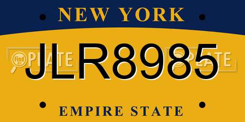 JLR8985 New York License Plate