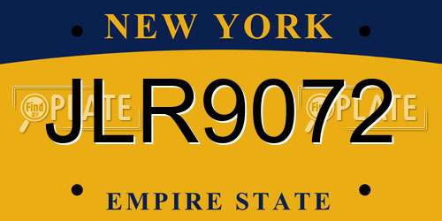JLR9072 New York License Plate