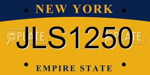 JLS1250 New York License Plate