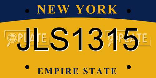 JLS1315 New York License Plate