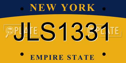 JLS1331 New York License Plate