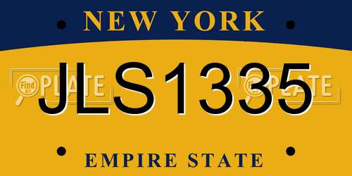 JLS1335 New York License Plate