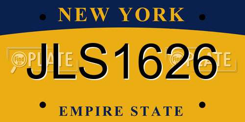 JLS1626 New York License Plate