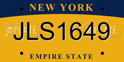 JLS1649 New York License Plate
