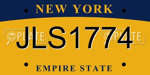 JLS1774 New York License Plate