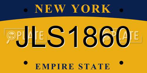 JLS1860 New York License Plate