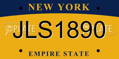 JLS1890 New York License Plate