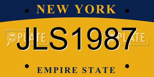 JLS1987 New York License Plate