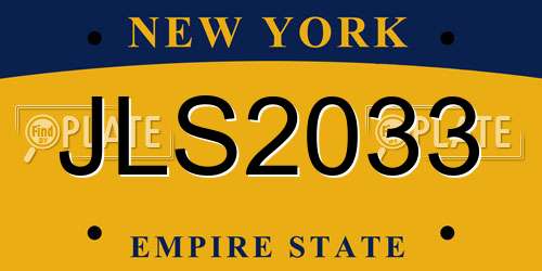 JLS2033 New York License Plate