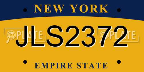 JLS2372 New York License Plate