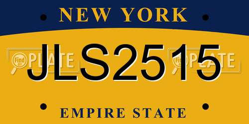 JLS2515 New York License Plate