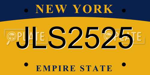 JLS2525 New York License Plate