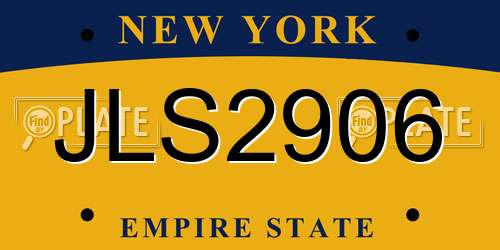 JLS2906 New York License Plate