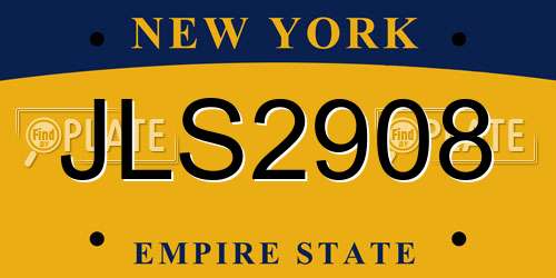 JLS2908 New York License Plate