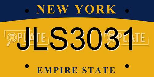 JLS3031 New York License Plate