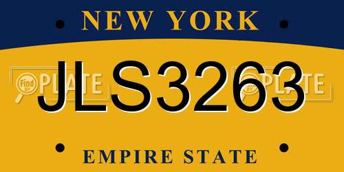 JLS3263 New York License Plate