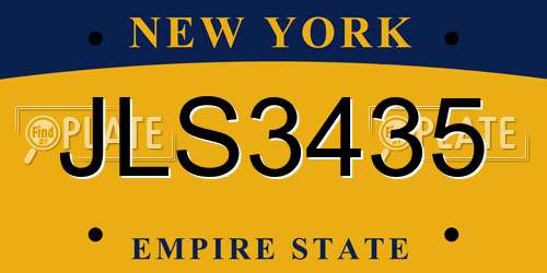 JLS3435 New York License Plate