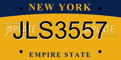 JLS3557 New York License Plate