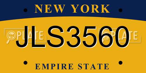 JLS3560 New York License Plate
