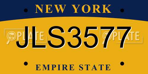 JLS3577 New York License Plate