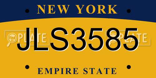 JLS3585 New York License Plate