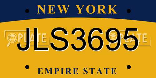 JLS3695 New York License Plate